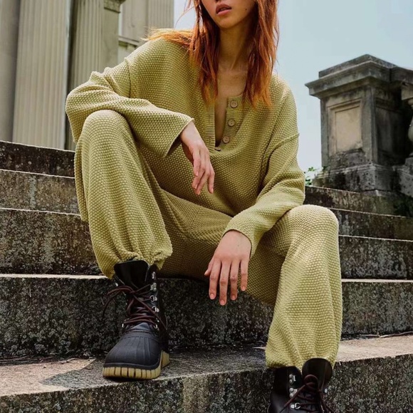 Free People Hailee Sweater Set Dried Moss XSmall - Picture 6 of 7